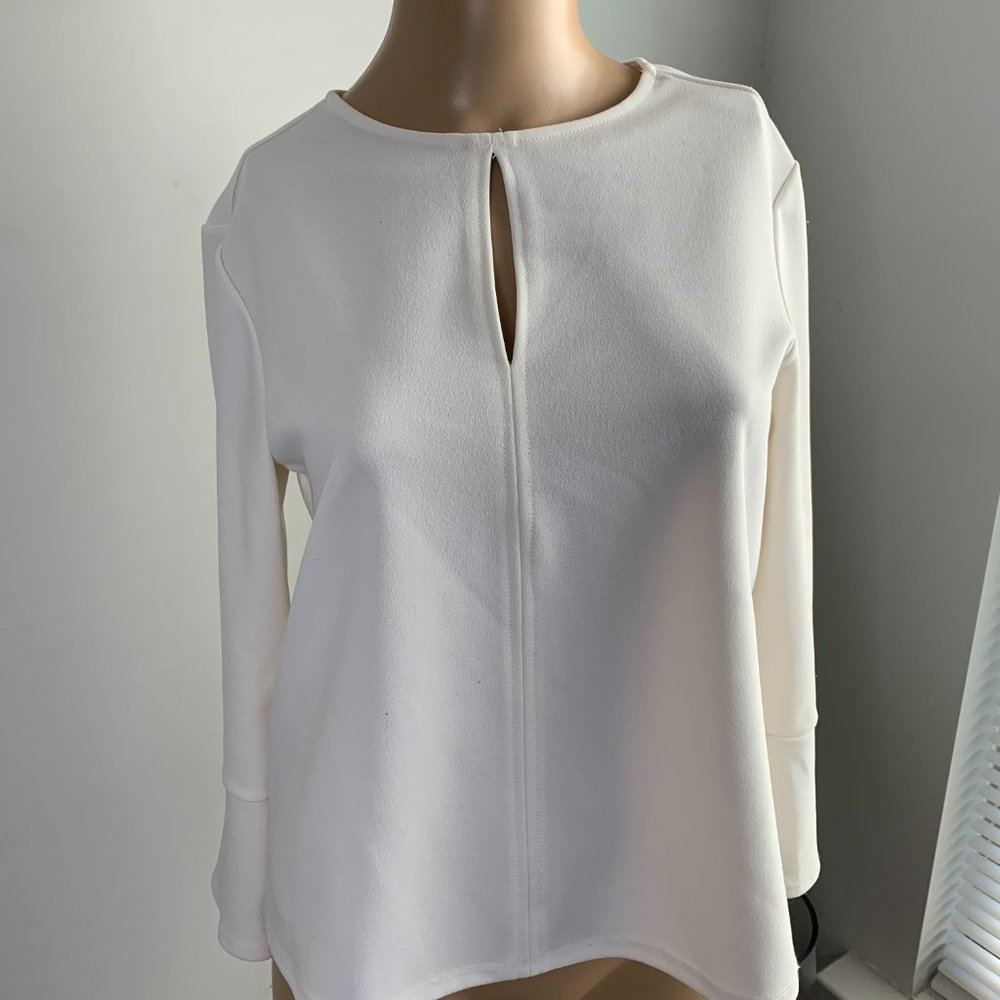 H&M White Blouse Bell Sleeves